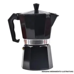 CAFETEIRA ITALIANA 6 XICARAS MOKA PRETO