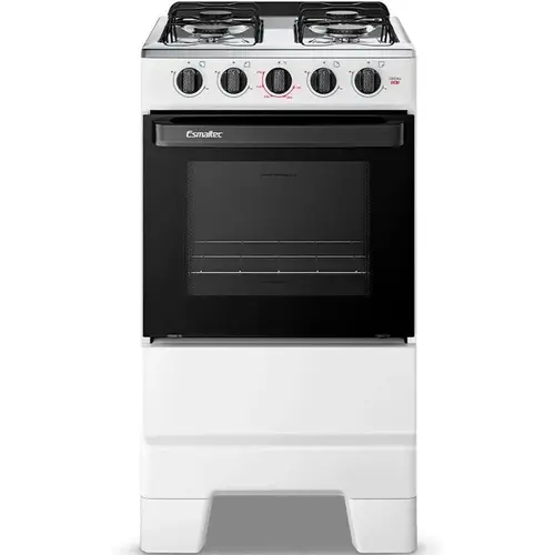 Fogão Esmaltec Ideal Pop F4ISB 4120 4 Bocas Mesa Inox Acendimento Manual Branco