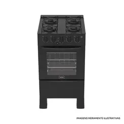 FOGAO REALCE ARES GLASS 4 BOCAS PRETO