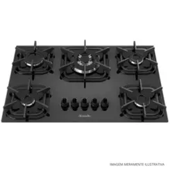 FOGAO MUELLER COOKTOP 5B PTO/TRP CHAMA