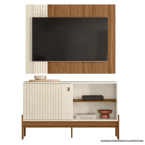 RACK MOBLER PAINEL WOOD CIN MEL/BCO 5141