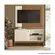 Rack com Painel Mobler Wood Cinza Mel e Branco