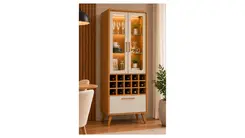 Cristaleira Artely Murano com Adega Cinamomo/Off White