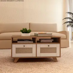 MESA CENTRO ARTELY TRAMA CINAM C/OFF WHT