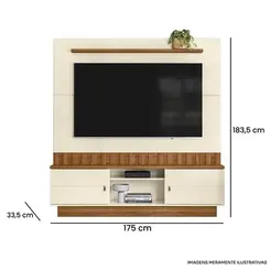 Home para TV Mobler Florianópolis Branco e Amêndoa