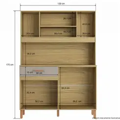 Kit Cozinha Casamia 288 Freijó e Cinza
