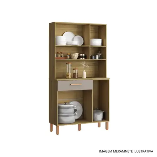 Kit Cozinha Casamia 287 Louro e Cinza