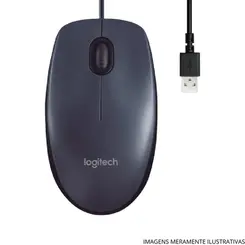 MOUSE LOGITECH C/FIO USB PRETO M90