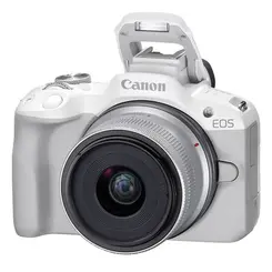 Câmera Canon EOS R50 Mirrorless 24,2MP 4K com Lente RF-S 18-45mm Branca