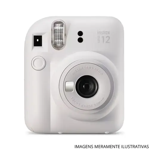 Kit Câmera Instantânea Fujifilm Instax Mini 12 Branca + Filme + Bolsa Prata