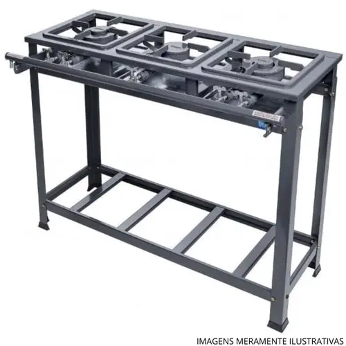 FOGAO INDUSTRIAL 3 BOCAS 2QD P/P 0092