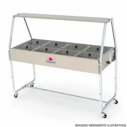 BUFFET TÉRM 8CUBAS VIDRO PROGÁS PRB-08GN