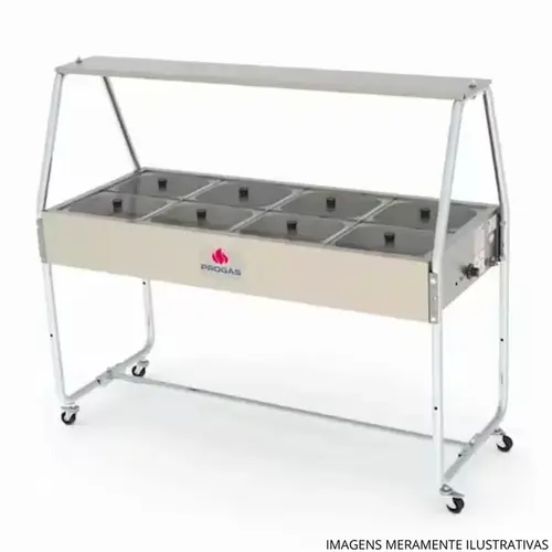 Buffet Térm 8 Cubas Vidro Progás PRB-08GN