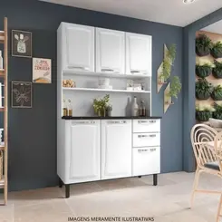 Cozinha Compacta Itatiaia Pratika 120 cm em Aço 6 Portas e 2 Gavetas - Branca