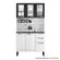 Cozinha Compacta Itatiaia Pratika 120 cm em Aço 6 Portas com 3 Vidros e 2 Gavetas - Branca e Preta