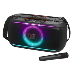 Caixa de Som JBL PartyBox On-The-Go 2 100W RMS Bluetooth 5.4 Preta com 1 Microfone Sem Fio