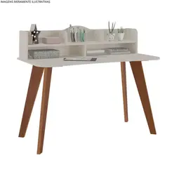 Escrivaninha Artely Sofia 120cm Off White e Cedro