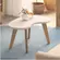 Mesa de Centro Artely Orgânica 91cm Off White e Carvalho