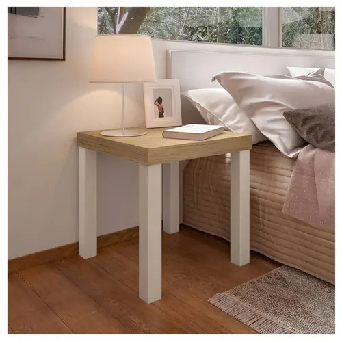 Mesa de Apoio Artely Up 45cm Carvalho e Off White