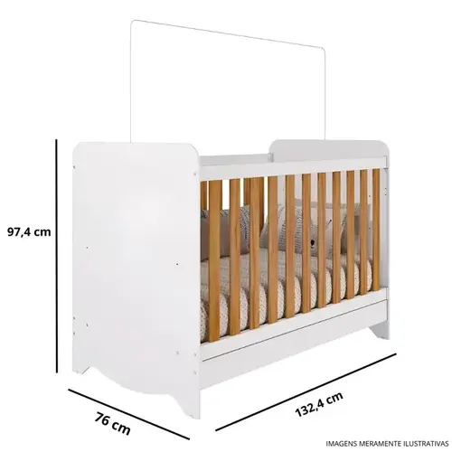 Berço Peroba Beni Branco e Amêndoa