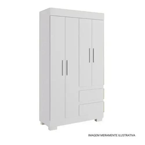 Guarda Roupa ACP Maya 4 Portas e 2 Gavetas Branco