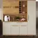Kit Cozinha Rio Doce Touriga 6 Portas em MDF 180 cm com Paneleiro e Adega - Amêndoa e Off White