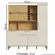 Kit Cozinha Rio Doce Touriga 6 Portas em MDF 180 cm com Paneleiro e Adega - Amêndoa e Off White