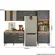 Cozinha Modulada Nicioli Intenza Nubia 4 Peças em MDP 270 cm - Freijó e Chumbo