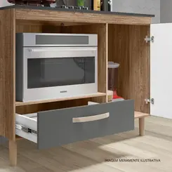 Balcão Nicioli para Cooktop Carvalho e Chumbo