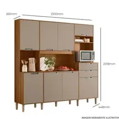 Kit Cozinha Nicioli Iúna Ipê e Fendi 324.1