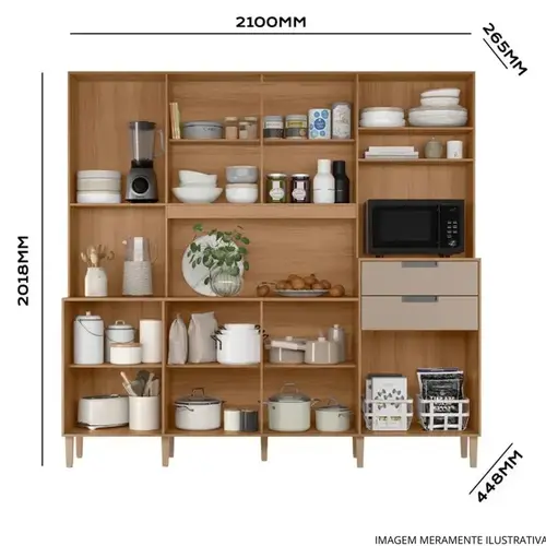 Kit Cozinha Nicioli Iúna Ipê e Fendi 349.1