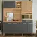 Kit Cozinha Compacta Nicioli Yara 7 Portas e 1 Gaveta 160 cm - Freijó e Chumbo