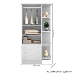 Guarda Roupa Qmovi Doce Sonho 2 Portas Branco