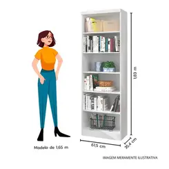 Estante Livreiro Qmovi 2 Gavetas Branca