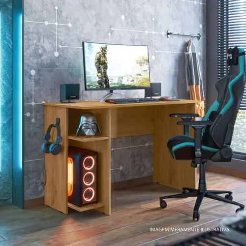 Escrivaninha Gamer Qmovi em MDP Freijó