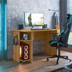 Escrivaninha Gamer Qmovi em MDP Freijó