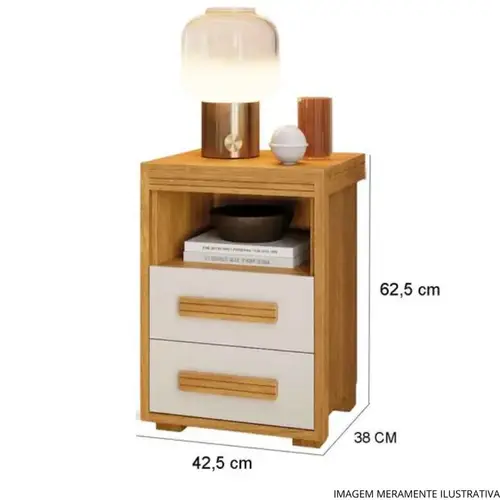Mesa de Cabeceira RV Tokio Cinamomo e Off White