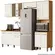Cozinha Modulada com Balcão Nicioli Fit em MDP 261 cm - Freijó e Off White Cristal