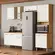 Cozinha Modulada com Balcão Nicioli Fit em MDP 261 cm - Freijó e Off White Cristal