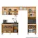 Cozinha Modulada com Balcão Nicioli Fit em MDP 261 cm - Freijó e Off White Cristal