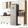Cozinha Modulada com Balcão Nicioli Fit em MDP 261 cm - Freijó e Off White Cristal