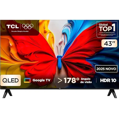 Smart TV TCL 43S5K 43" Full HD QLED Google TV Wi-Fi Bluetooth