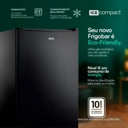 FRIGOBAR EOS ICE EFB101P 93L 127V PRETO