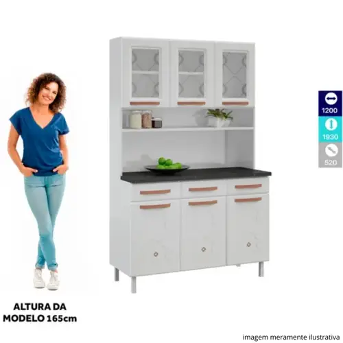 Cozinha Compacta Telasul Mirage New 6 Portas e 2 Gavetas Branca
