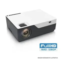 Projetor BrazilPC BPC-1080P M18-W 5000 Lumens Full HD Wi-Fi Bivolt Preto e Branco