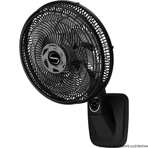Ventilador de Parede Mallory Smart Control B94401921 40 cm 140W 127V Preto e Grafite