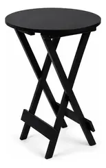 Mesa Bistrô Redonda Vcarmo 59cm Tampo Pinus Preta