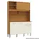 Armário de Cozinha Casamia Lotus 4 Portas e 1 Gaveta 135 cm com Espaço para Micro-ondas - Nature e Champanhe