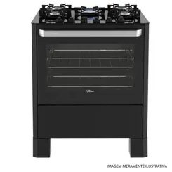 FOGAO PISO FISCHER 5Q GAS PRETO BIVOLT
