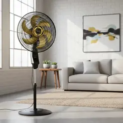 Ventilador de Coluna Mallory Chronos 40cm 140W 127V Dourado/Preto